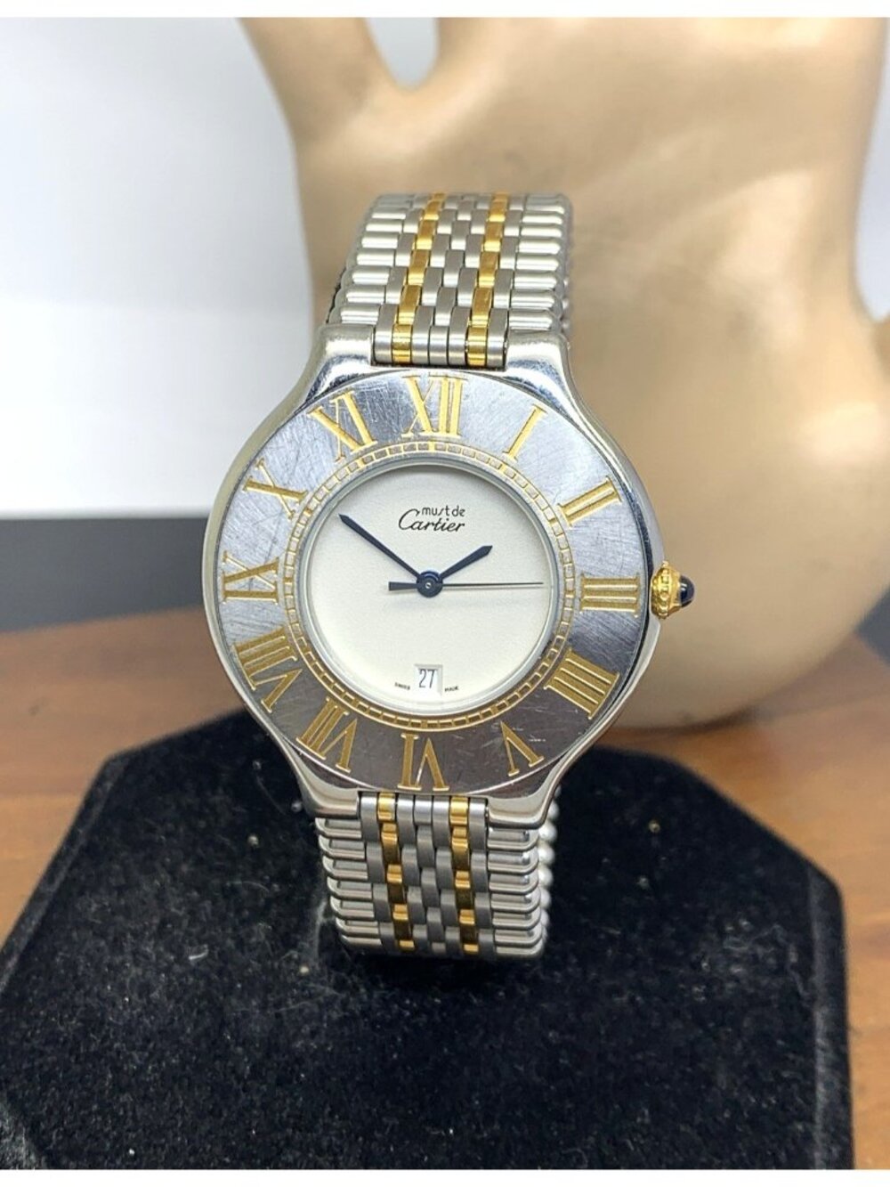 Cartier Must 21 XL Women's Watch W10052F4 Swiss Quartz Two Tone Steel 35mm